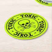 トキシックグリーンスカルコースター ラウンドペーパーコースター (アングル)