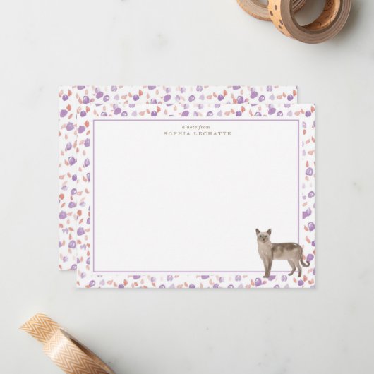 トキナ猫パーソナライズされた文房具 ノートカード (正面/裏面インサイチュ)