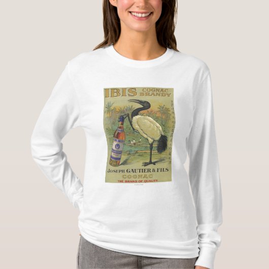 トキ亜科のコニャック-ヨセフGautier及びFilsの広告宣伝 Tシャツ (正面)