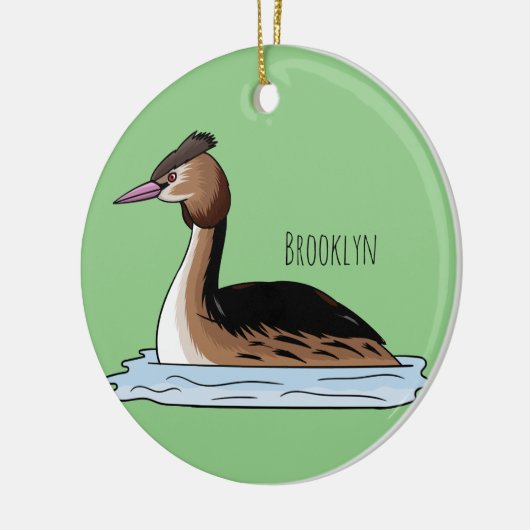 トキ素晴らしサギの鳥イラストレーション セラミックオーナメント (左)