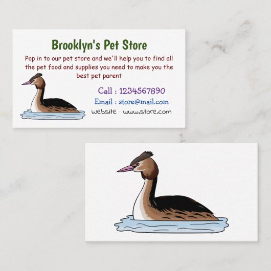 トキ素晴らしサギの鳥イラストレーション 名刺 (正面/裏面)