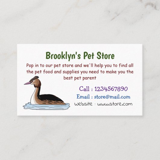 トキ素晴らしサギの鳥イラストレーション 名刺 (正面)