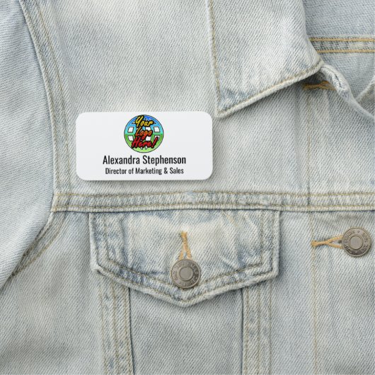 トクラシックップロゴカスタムのパーソナライズされたビジネス 名札 (インサイチュ)