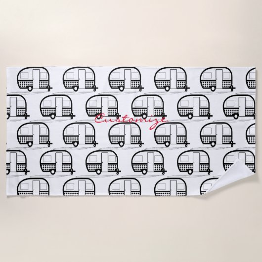 トクラシックラベルトレーラキャラバンサンダーコーブ ビーチタオル (正面)