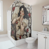 トゲとバラのゴシック様式の女性 シャワーカーテン (インサイチュ)
