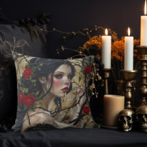 トゲとバラの美しいゴシック様式の女性