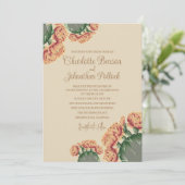 トゲのあるイチゴサボテンの花 エレガントなサボテンの結婚式 招待状 (スタンド正面)