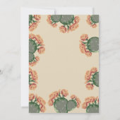 トゲのあるイチゴサボテンの花 エレガントなサボテンの結婚式 招待状 (裏面)