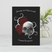 トゲのあるバラとドクロのゴシックウェディング 招待状 (スタンド正面)