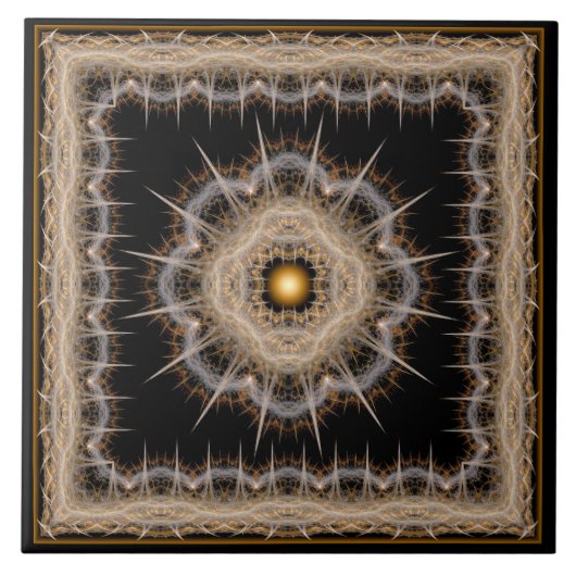 トゲのある幻想的な星のパターン タイル (正面)