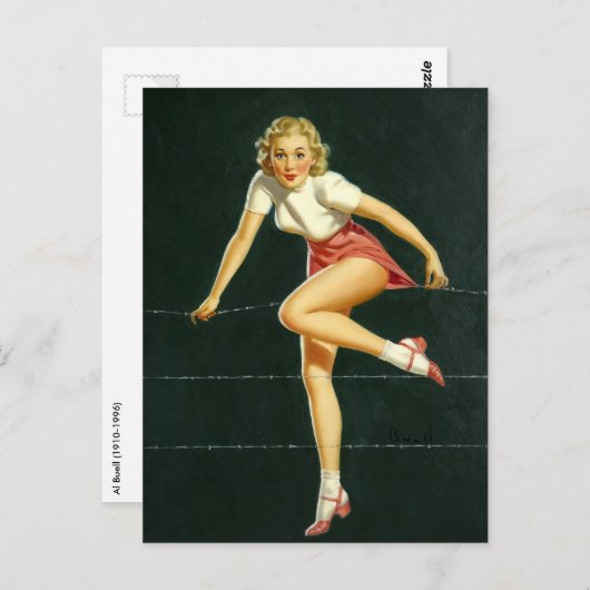 トゲのある針金フェンスのピンナップ, ポストカード (正面/裏面)