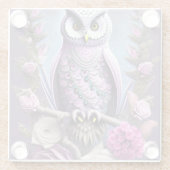 トゲのベッドに詳しいファンタジーフクロウ ガラスコースター (裏面)