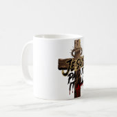 トゲの冠のイエス・シャツ - クリスチャンTシャツ コーヒーマグカップ (正面左)