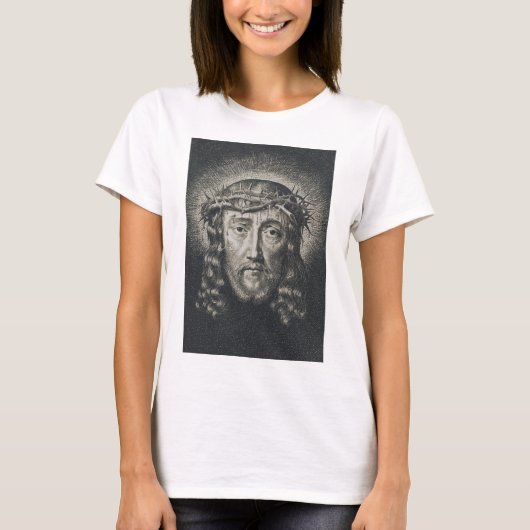 トゲの冠をかぶった聖なる顔 Tシャツ (正面)