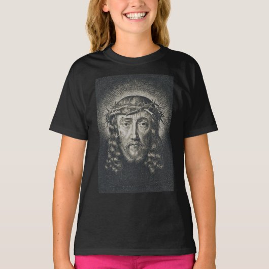 トゲの冠をかぶった聖なる顔 Tシャツ (正面)