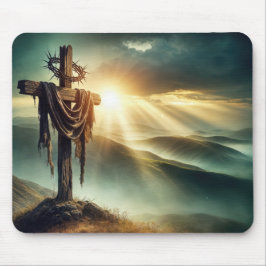 トゲの冠を持つ険しい十字架 マウスパッド