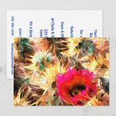 トゲトゲのサボテンの葉 招待状 (正面/裏面)