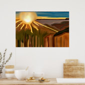 トゲトゲの踊り　抽象芸術 ポスター (キッチン)