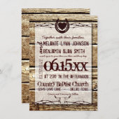 トゲトゲの針金と馬蹄　素朴なウェディングの招待状 招待状 (正面/裏面)