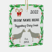 トゲパーソナライズされたンブルク乳製品ヤギ農場クリスマス セラミックオーナメント (右)