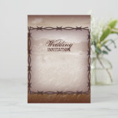 トゲワイヤーを使ったウェスタンカントリーウェディング 招待状 (スタンド正面)