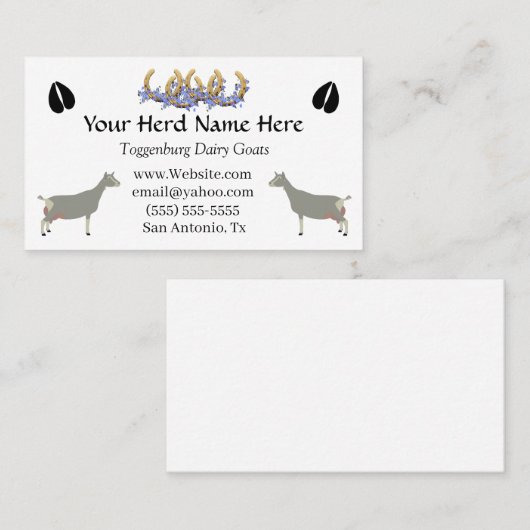 トゲンブルク乳牛 名刺 (正面/裏面)