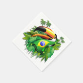 トコトカンとブラジル国旗のタイ スタンダードカクテルナプキン (角)