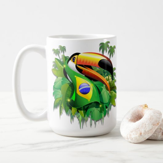 トコトカンとブラジル国旗 コーヒーマグカップ (ドーナツ)