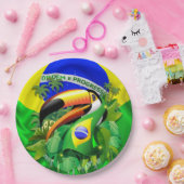 トコトカンとブラジル国旗 ペーパープレート (パーティー)