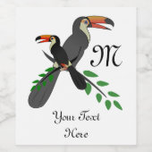 トコト図解入りの、写真付きのウカン熱帯鳥 ワインラベル (シングルラベル)