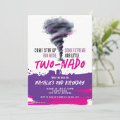 トコンドツイスタートルネードピンクパープル誕生日 招待状 (スタンド正面)