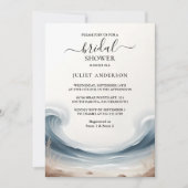 トサマー海シービーチブルーウォーターブライダルシャワー 招待状 (正面)