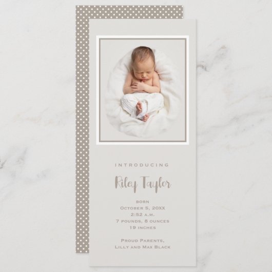 トシンプルールベビーフォト誕生 案内状 (正面/裏面)