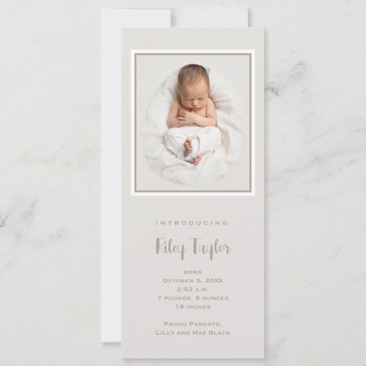 トシンプルールベビーフォト誕生 案内状 (正面)