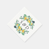 トスカナエレガントユーカリプトゥスレモン書道 スタンダードカクテルナプキン (角)