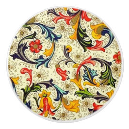 トスカナ式のつる植物の陶磁器のノブ セラミックノブ