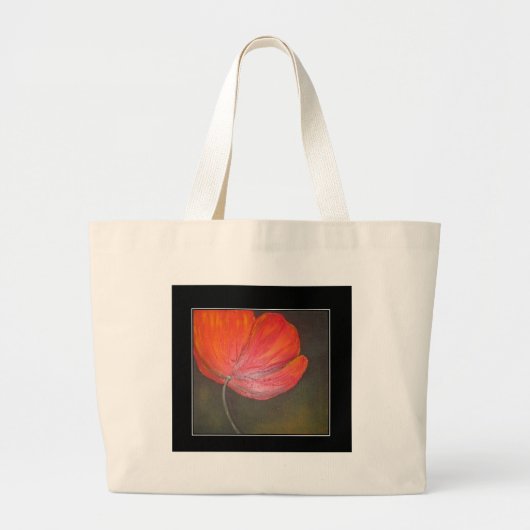 トスカナ式のケシのバッグ ラージトートバッグ (正面)