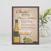 トスカナ式のブライダルシャワーのワインのテーマの招待状 招待状 (スタンド正面)