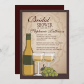 トスカナ式のブライダルシャワーのワインのテーマの招待状 招待状 (正面/裏面)