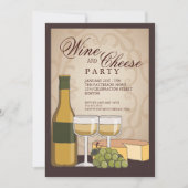トスカナ式のワイン及びチーズ味見のパーティの招待状 招待状 (正面)