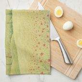 トスカナ式の農家、パステル調のふきんのイタリア キッチンタオル (四つ折り)