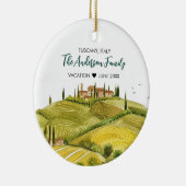 トスカニーイタリアのかわいい水彩イラストレーション セラミックオーナメント (右)