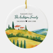 トスカニーイタリアのかわいい水彩イラストレーション セラミックオーナメント (裏面)