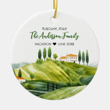 トスカニーイタリアのかわいい水彩イラストレーション