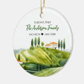 トスカニーイタリアのかわいい水彩イラストレーション セラミックオーナメント (左)