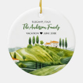 トスカニーイタリアのかわいい水彩イラストレーション セラミックオーナメント (裏面)