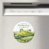 トスカニーイタリアのかわいい水彩イラストレーション マグネット (インサイチュ (食洗機))