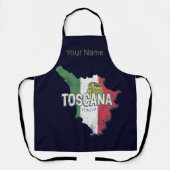 トスカニーイタリアレトロ地域マップヴィンテージファットリア エプロン (正面)
