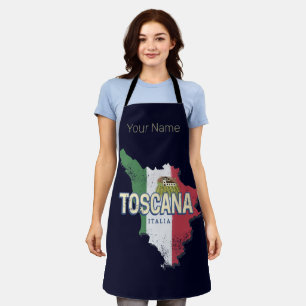 トスカニーイタリアレトロ地域マップヴィンテージファットリア エプロン