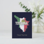 トスカニーイタリアレトロ地域マップヴィンテージファットリア シーズンポストカード (スタンド正面)